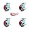 Service Caster 5 Inch Poly on Aluminum Swivel Caster Set with Roller Bearings and Brakes SCC SCC-30CS520-PAR-TLB-4 - alternate 5